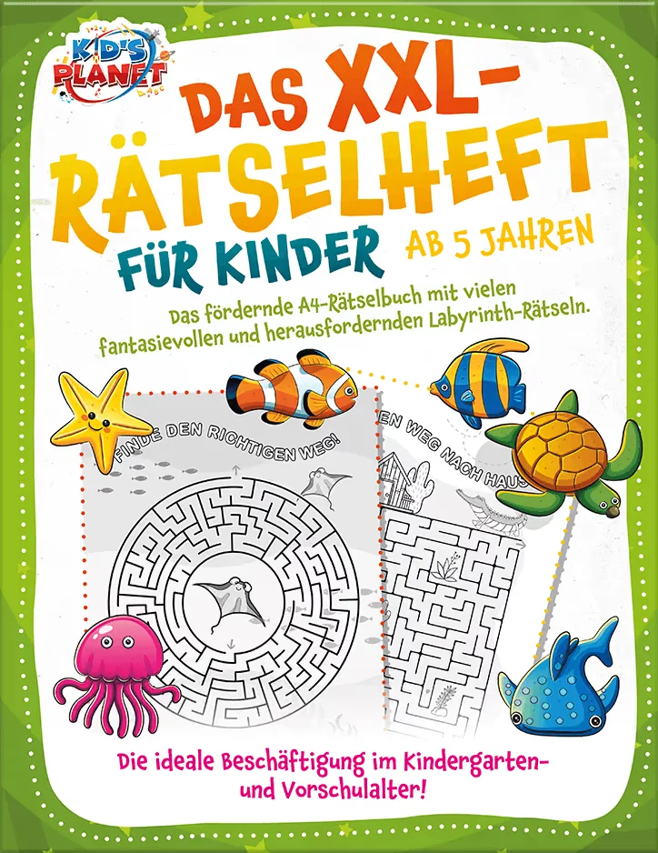 Portada del libro: Das XXL-Rätselheft für Kinder ab 5 Jahren