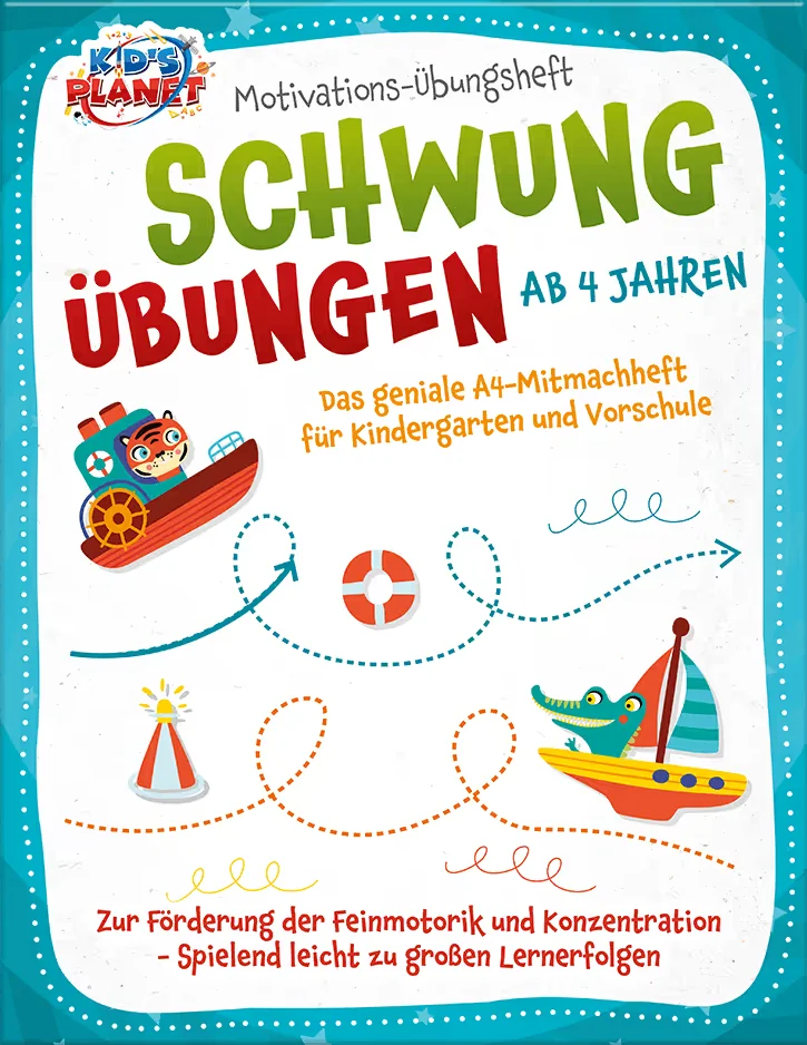 Portada del libro: Motivations-Übungsheft! Schwungübungen ab 4 Jahren